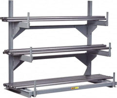 Little Giant - 4-1/4' High Single Sided Cantilever Rack - With Lip, 4,000 Lb Capacity, 48" Base Length, 13" Arm Length - Americas Industrial Supply