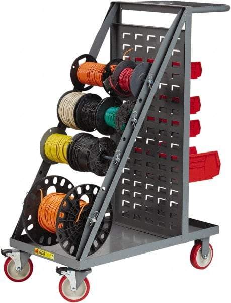 Little Giant - 600 Lb Capacity, 18" Wide x 32" Long x 46-1/4" High Wire Spool Cart - 1 Shelf, Steel, Polyurethane Casters - Americas Industrial Supply