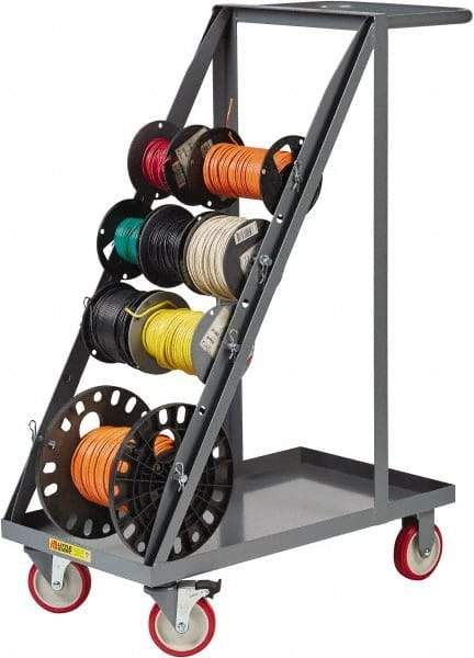 Little Giant - 600 Lb Capacity, 18" Wide x 32" Long x 46-1/4" High Wire Spool Cart - 1 Shelf, Steel, Polyurethane Casters - Americas Industrial Supply