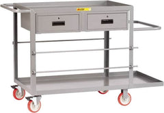 Little Giant - 1,200 Lb Capacity, 24" Wide x 54" Long x 35" High Wire Spool Cart - 2 Drawer, 2 Shelf, Steel, Polyurethane Casters - Americas Industrial Supply