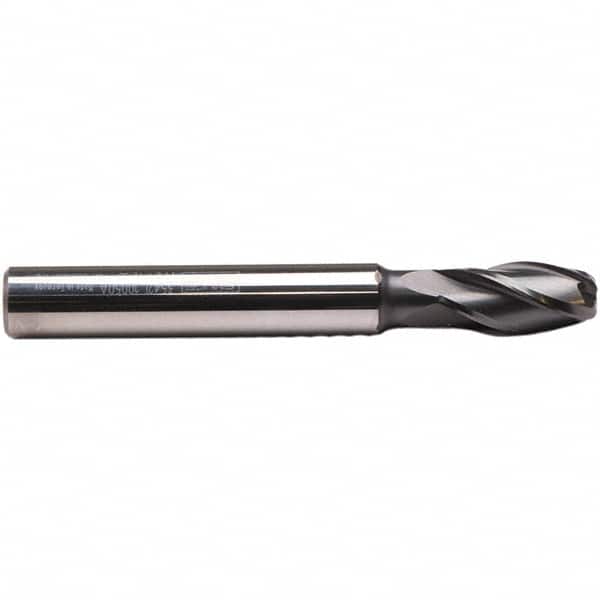 Emuge - 10mm, 4 Flute, Single End, Solid Carbide, 2mm Corner Radius End Mill - 80mm OAL, 30° Helix, Right Hand Flute, 21mm LOC, Right Hand Cut - Americas Industrial Supply