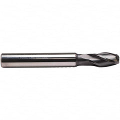 Emuge - 10mm, 4 Flute, Single End, Solid Carbide, 2mm Corner Radius End Mill - 80mm OAL, 30° Helix, Right Hand Flute, 21mm LOC, Right Hand Cut - Americas Industrial Supply