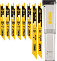 DeWALT - 8 Pieces, 6" to 9" Long x 0.04" Thickness, Bi-Metal Reciprocating Saw Blade Set - Straight Profile, 10-14 to 18 Teeth, Toothed Edge - Americas Industrial Supply