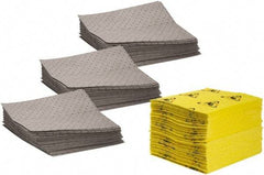 Brady SPC Sorbents - 26 Gal Capacity per Package, Universal Pad - 19" Long x 15" Wide, Gray, Polypropylene - Americas Industrial Supply