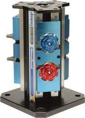 Jergens - 4" Jaw Width, 7" Max Jaw Opening, Manual Self Centering Vise - 7,200 Max Operating psi, 2.2" Stroke Length, 7" OAL x 6" OAW x 17.56" OAH - Americas Industrial Supply