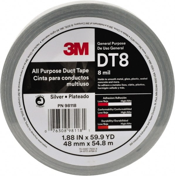 3M - 54.8m x 2" x 11 mil Black Polyethylene Film Duct Tape - Americas Industrial Supply