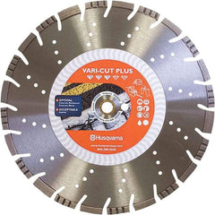 Husqvarna - 18" Diam, 25/32 & 1" Arbor Hole Diam, Continuous Edge Tooth Wet & Dry Cut Saw Blade - Diamond-Tipped, General Purpose Action, Standard Round Arbor - Americas Industrial Supply