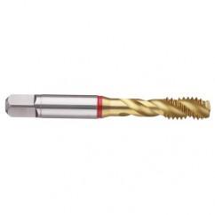 10-24 2B 3-Flute PM Cobalt Red Ring Semi-Bottoming 40 degree Spiral Flute Tap-TiN - Americas Industrial Supply