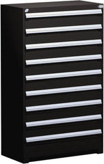 Rousseau Metal - 9 Drawer, Modular Storage Cabinet - Steel, 48" Wide x 27" Deep x 60" High, Black - Americas Industrial Supply