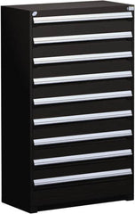 Rousseau Metal - 9 Drawer, Modular Storage Cabinet - Steel, 48" Wide x 24" Deep x 60" High, Black - Americas Industrial Supply