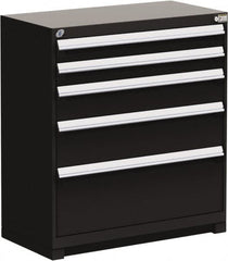 Rousseau Metal - 5 Drawer, Modular Storage Cabinet - Steel, 48" Wide x 24" Deep x 40" High, Black - Americas Industrial Supply
