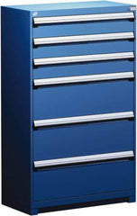 Rousseau Metal - 6 Drawer, Modular Storage Cabinet - Steel, 48" Wide x 24" Deep x 60" High, Avalanche Blue - Americas Industrial Supply