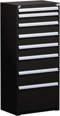 Rousseau Metal - 8 Drawer, Modular Storage Cabinet - Steel, 36" Wide x 24" Deep x 60" High, Black - Americas Industrial Supply