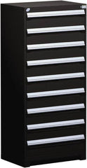 Rousseau Metal - 9 Drawer, Modular Storage Cabinet - Steel, 36" Wide x 18" Deep x 60" High, Black - Americas Industrial Supply