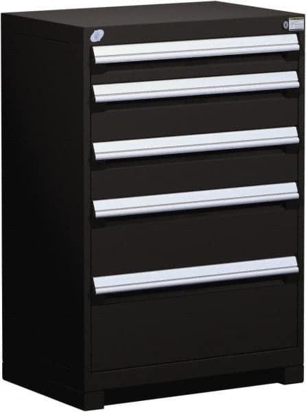 Rousseau Metal - 5 Drawer, Modular Storage Cabinet - Steel, 36" Wide x 24" Deep x 40" High, Black - Americas Industrial Supply