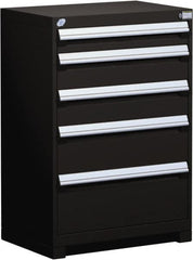Rousseau Metal - 5 Drawer, Modular Storage Cabinet - Steel, 36" Wide x 24" Deep x 40" High, Black - Americas Industrial Supply