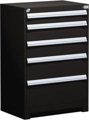 Rousseau Metal - 5 Drawer, Modular Storage Cabinet - Steel, 36" Wide x 18" Deep x 40" High, Black - Americas Industrial Supply