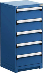 Rousseau Metal - 5 Drawer, Modular Storage Cabinet - Steel, 30" Wide x 27" Deep x 46" High, Avalanche Blue - Americas Industrial Supply