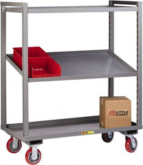 Little Giant - 2,400 Lb Capacity, 2 Shelf, Steel Shelf Truck - 60" Long x 24" Wide x 57-1/4" High, Polyurethane Wheels - Americas Industrial Supply