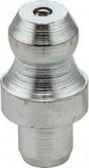 Umeta - Straight Head Angle, M6 Drive-In Steel Drive-In Grease Fitting - 8mm Hex, 15mm Overall Height, 5.5mm Shank Length, Zinc Plated Finish - Americas Industrial Supply