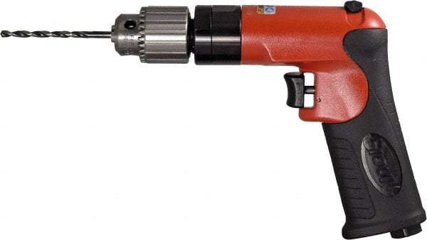 Sioux Tools - 1/4" Reversible Keyed Chuck - Pistol Grip Handle, 1,800 RPM, 12 LPS, 0.5 hp, 90 psi - Americas Industrial Supply