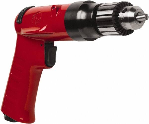 Chicago Pneumatic - 3/8" Reversible Keyed Chuck - Pistol Grip Handle, 4,000 RPM, 32 LPS, 0.5 hp - Americas Industrial Supply