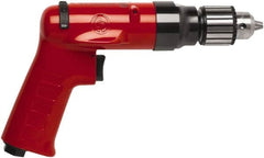 Chicago Pneumatic - 3/8" Reversible Keyed Chuck - Pistol Grip Handle, 2,600 RPM, 32 LPS, 0.5 hp - Americas Industrial Supply