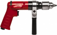 Chicago Pneumatic - 1/2" Reversible Keyed Chuck - Pistol Grip Handle, 900 RPM, 32 LPS, 0.5 hp - Americas Industrial Supply