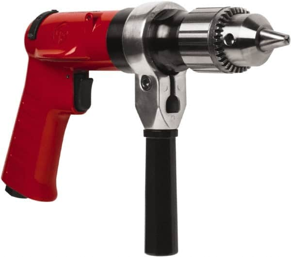 Chicago Pneumatic - 1/2" Reversible Keyed Chuck - Pistol Grip Handle, 500 RPM, 32 LPS, 0.5 hp - Americas Industrial Supply