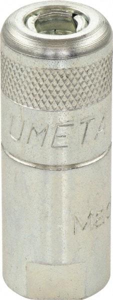 Umeta - 1-1/2" Long, 1/8 Thread, Zinc Plated Steel Grease Gun Coupler - NPT (F) Thread - Americas Industrial Supply