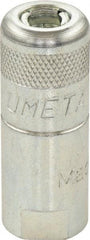 Umeta - 1-1/2" Long, 1/8 Thread, Zinc Plated Steel Grease Gun Coupler - NPT (F) Thread - Americas Industrial Supply