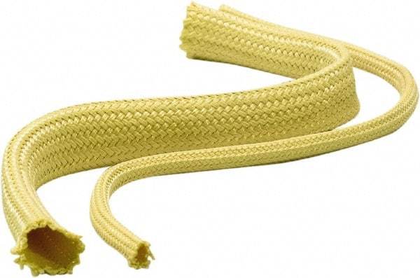 Atlantex - 2-1/2" ID Yellow Braided Cut-Resistant Sleeve for Hoses - 50' Long, -320 to 320°F - Americas Industrial Supply