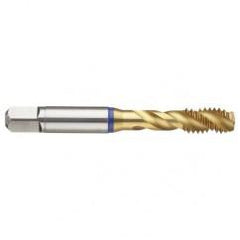 4-40 3B 3-Flute Cobalt Blue Ring Semi-Bottoming 40 degree Spiral Flute Tap-TiN - Americas Industrial Supply