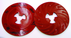 7" - Extra Hard Red - Disc Pad Face Plate Ribbed - Americas Industrial Supply