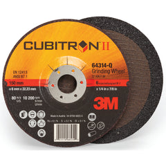 ‎3M Cubitron II Depressed Center Grinding Wheel 64318 Quick Change Type 27 6 in × 1/4 in × 5/8″-11 - Americas Industrial Supply
