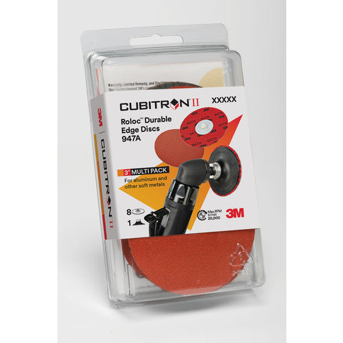 3M Cubitron II Roloc Durable Edge Disc 947A 87185 TR Maroon 3″ Die R300V - Exact Industrial Supply