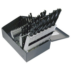 ‎1/16-1/2 RHS / RHC HSS 118 Degree Radial Point 3/8″ Reduced Shank General Purpose Jobber Length Drill Set - Steam Oxide
