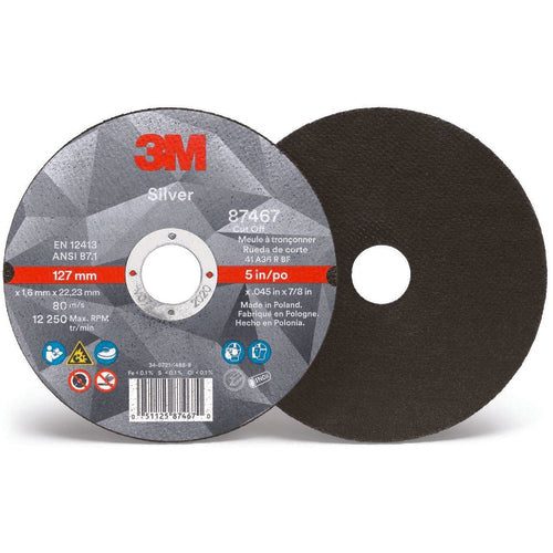 ‎3M Silver Depressed Center Grinding Wheel 87447 T27 Quick Change 6 × 1/4 × 5/8-11 - Americas Industrial Supply