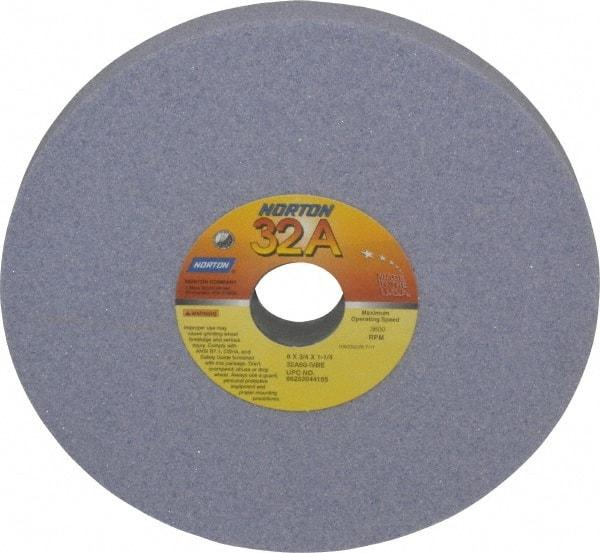 Norton - 8" Diam x 1-1/4" Hole x 3/4" Thick, I Hardness, 60 Grit Surface Grinding Wheel - Aluminum Oxide, Type 1, Medium Grade, 3,600 Max RPM, Vitrified Bond, No Recess - Americas Industrial Supply