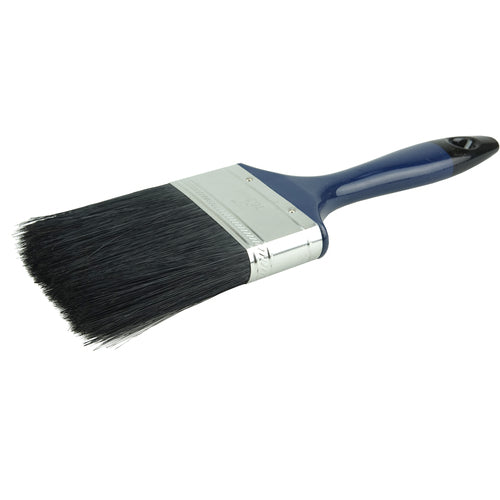 3″ Varnish Brush, Black China Bristle Fill, 3″ Trim Length, Blue Foam Handle - Americas Industrial Supply