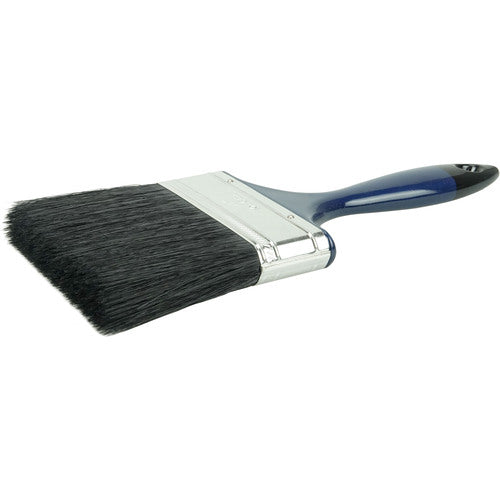 4″ Varnish Brush, Black China Bristle Fill, 3″ Trim Length, Blue Foam Handle - Americas Industrial Supply