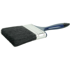 4″ Varnish Brush, Black China Bristle Fill, 3″ Trim Length, Blue Foam Handle - Americas Industrial Supply
