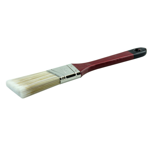 1-1/2″ Angled Sash Brush, Poly/Nylon Fill, 2-1/2″ Trim Length, Red Foam Handle - Americas Industrial Supply