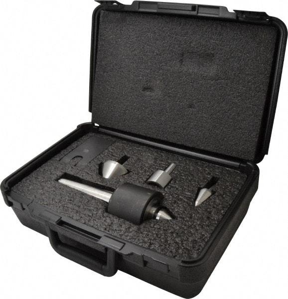 Riten - 4 Point, 550 Lb Max Workpiece, Bull Nose, Female, Standard & Tracer Points, Hardened Tool Steel, Live Center & Point Set - 4MT Taper, Interchangeable - Americas Industrial Supply