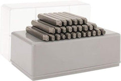 C.H. Hanson - 27 Piece, 3/32" Character Steel Stamp Set - Letters, Reverse - Americas Industrial Supply