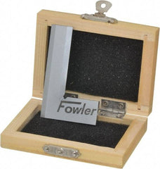 Fowler - 2-3/8" Blade Length, 1-3/8" Base Length Tool Steel Square - 0.0001" Accuracy, Beveled Edge - Americas Industrial Supply