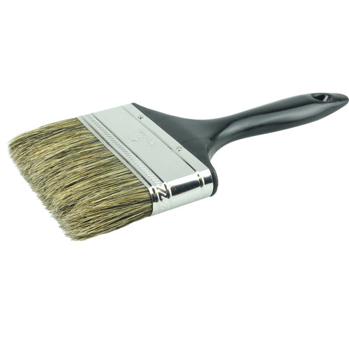 4″ Disposable Chip and Oil Brush, Grey China Bristle, 1-3/4″ Trim Length, Plastic Handle - Americas Industrial Supply