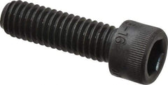 Made in USA - 3/8-16 UNC Hex Socket Drive, Socket Cap Screw - Alloy Steel, Black Oxide Finish, Fully Threaded, 1-1/4" Length Under Head - Americas Industrial Supply