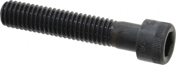 Made in USA - 3/8-16 UNC Hex Socket Drive, Socket Cap Screw - Alloy Steel, Black Oxide Finish, Partially Threaded, 2" Length Under Head - Americas Industrial Supply
