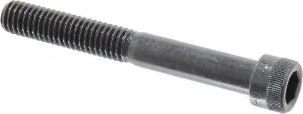 Made in USA - 3/8-16 UNC Hex Socket Drive, Socket Cap Screw - Alloy Steel, Black Oxide Finish, Partially Threaded, 3" Length Under Head - Americas Industrial Supply